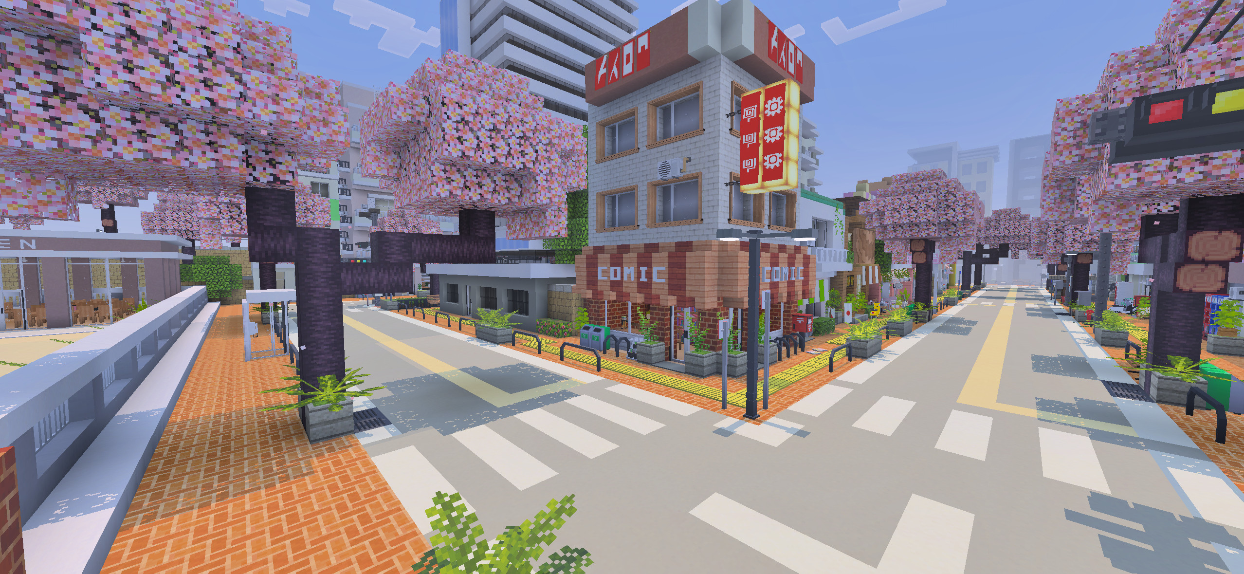 Карта: Hyosa Town — японский город с сакурой