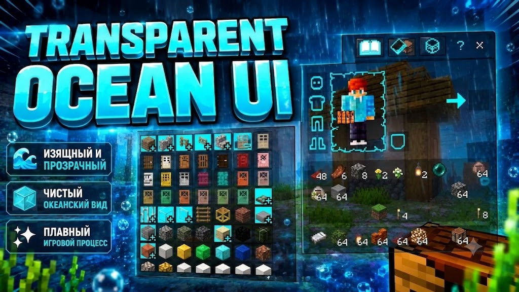 Текстуры: Transparent Ocean UI Pack