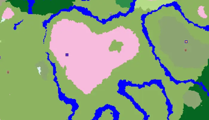 Схема: роща в форме сердца на карте